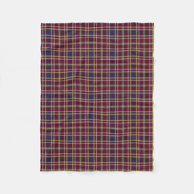 Queens University Kingston Ontario Tartan Fleece Blanket (Front)