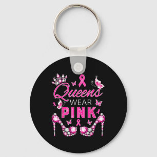 Queens Wear Pink Breast Cancer Awareness Ribbon Su Keychain