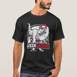 Queensaurus T Rex Dinosaur Queen Saurus Family T-Shirt