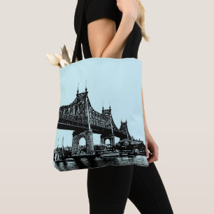 Queensboro Bridge Nautical Ocean Beach seascape  Tote Bag