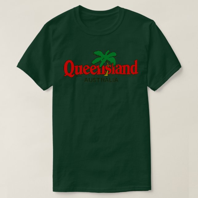 Queensland 80s Retro Typography Design T-Shirt (Design Front)