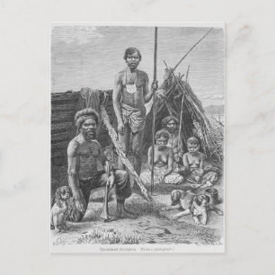 Queensland aborigines engraved from a photograph postcard