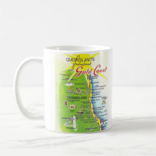 Queensland Austrailia's Gold Coast Map Mug