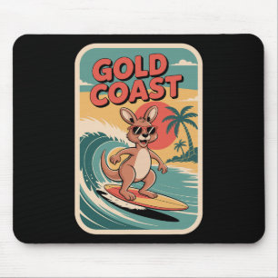 Queensland Beach Vibes Retro Sunset And Fun Surfin Mouse Pad