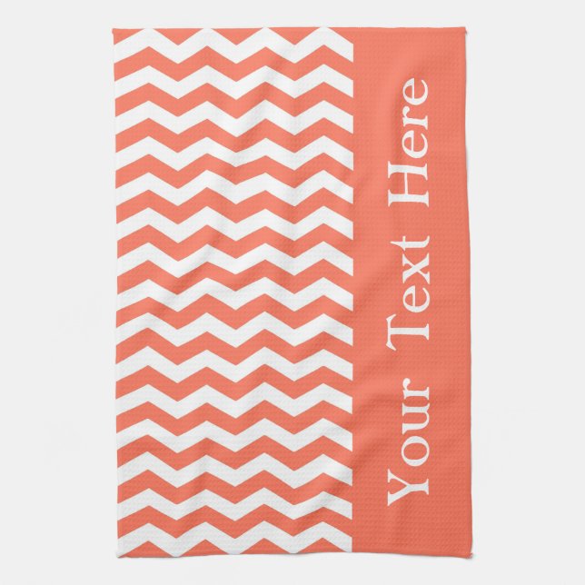 Queensland Coral Wave Chevron customizable Kitchen Towel (Vertical)
