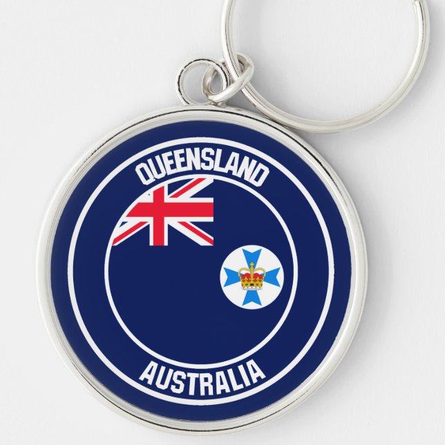 Queensland Round Emblem Keychain (Front)