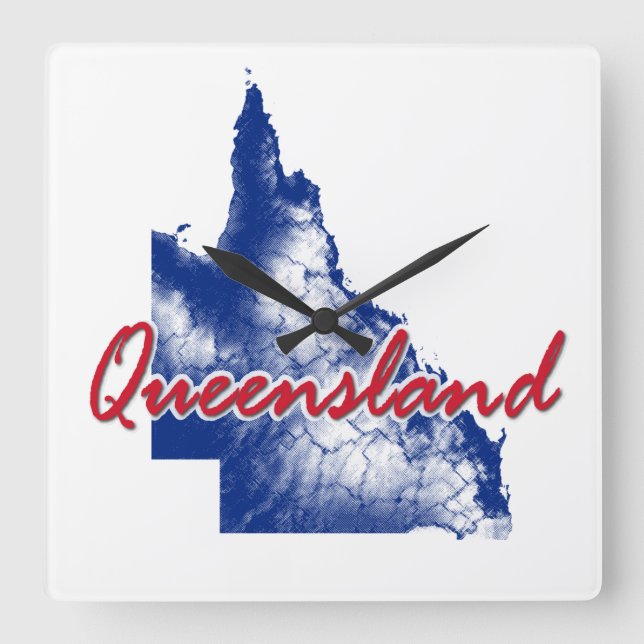 Queensland Square Wall Clock (Front)