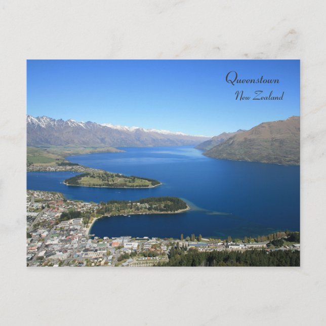 Queenstown de Bob's Peak, Nouvelle-Zélande - Carte (Devant)