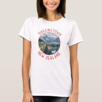 Queenstown New Zealand Retro Distressed Circle
