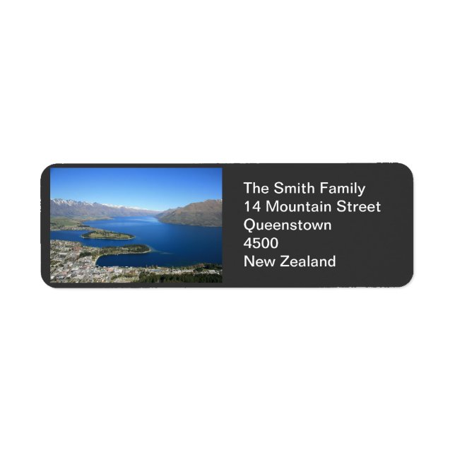 Queenstown NZ, Customizable Address Label (Front)