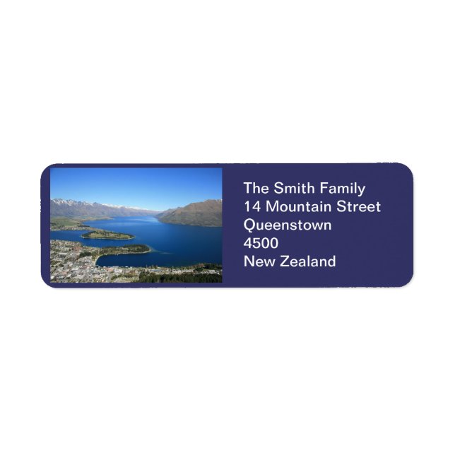 Queenstown NZ, Étiquette de adresse personnalisabl (Devant)