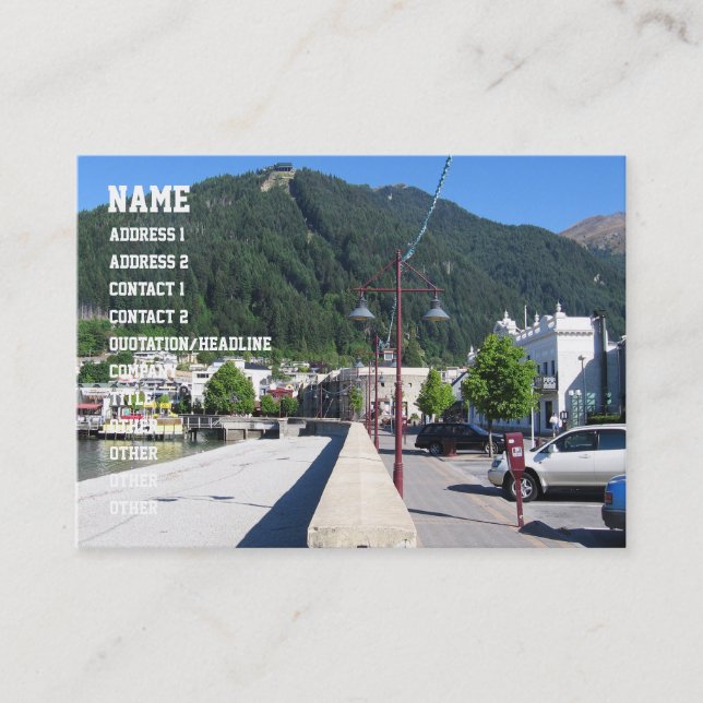 Queenstown, Otago, New Zealand Business Card (Front)