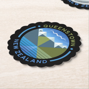 QUEENSTOWN SOUTH ISLAND NEW ZEALAND PAPER COASTER