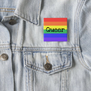 Queer 2 Inch Square Button