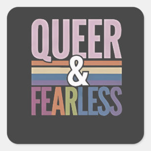Queer and Fearless LGBT Pride Month Ally Square Sticker