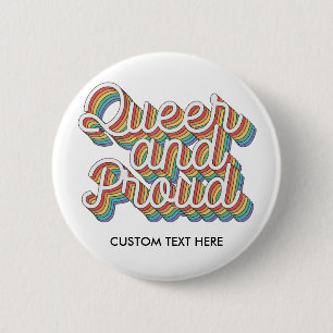 QUEER AND PROUD RAINBOW FLAG AESTHETICS '70 2 INCH ROUND BUTTON