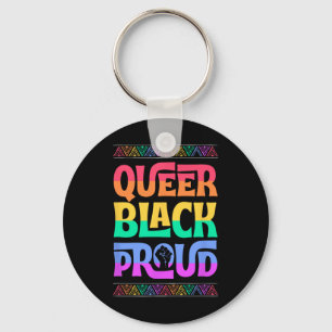 Queer Black Proud Juneteenth Gay Pride Blm Fist Pr Keychain