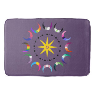 Queer Crescent Pride Moons Bath Mat