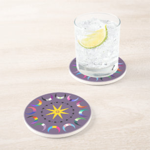 Queer Crescent Pride Moons Coaster