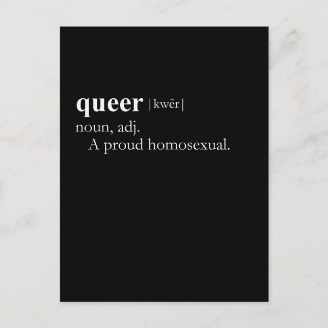 QUEER (definition) Postcard (Front)