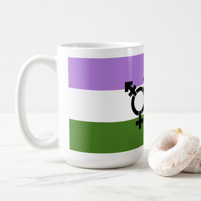 Queer - Gender Queer Pride Coffee Mug (With Donut)