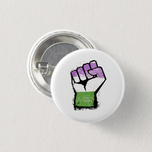 Queer / Genderqueer Pride Fist 1 Inch Round Button