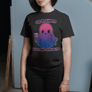 Queer Ghosts, Ghost in Bisexual Flag Colours T-Shirt