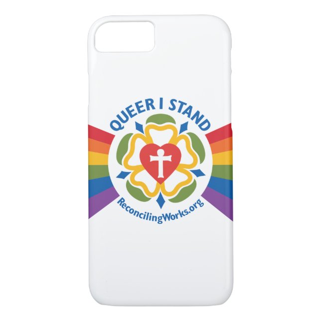 "Queer I Stand" t-shirt phone case (Back)