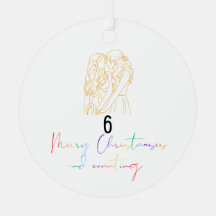 Queer Lesbian Couple Christmas Ornament (Yellow)
