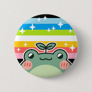 Queer LGBT Pride Flag Frog 2 Inch Round Button