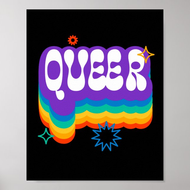 Queer. LGBT+Pride. Rainbow. Poster (Front)