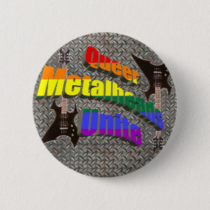 Queer Metalheads Unite 2 Inch Round Button