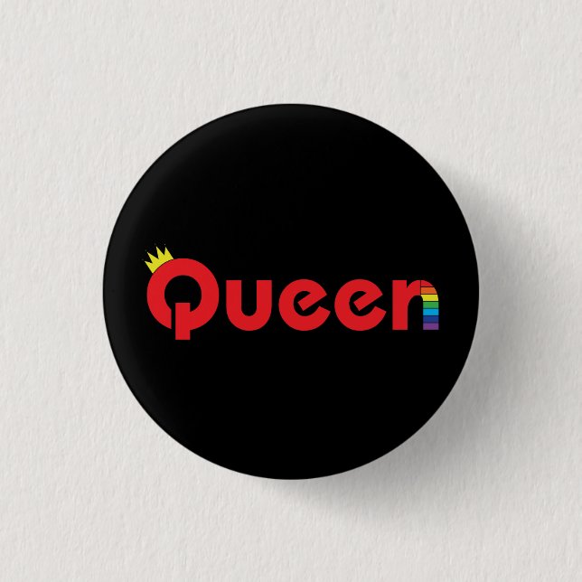 Queer/n Pride Badge 1 Inch Round Button (Front)
