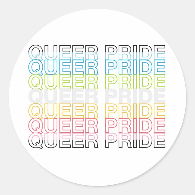 Queer Pride Classic Round Sticker (Front)