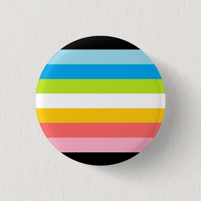Queer Pride Flag Badge 1 Inch Round Button (Front)