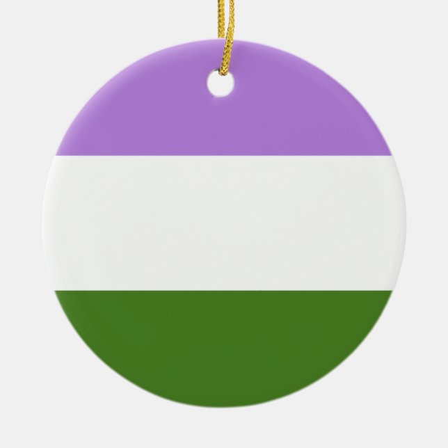 Queer Pride Flag Ceramic Ornament (Front)