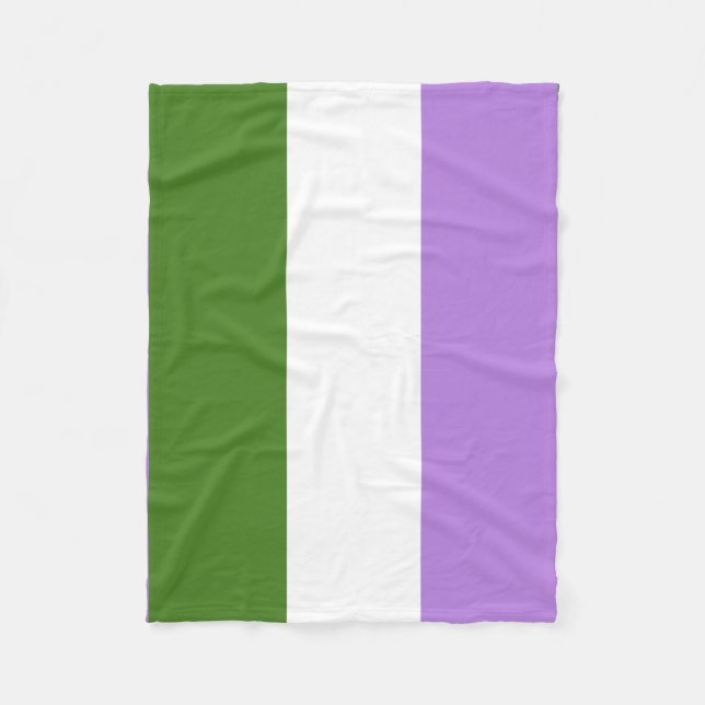 Queer Pride Flag Fleece Blanket (Front)