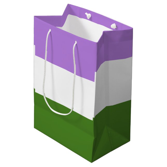 Queer Pride Flag Medium Gift Bag (Front Angled)