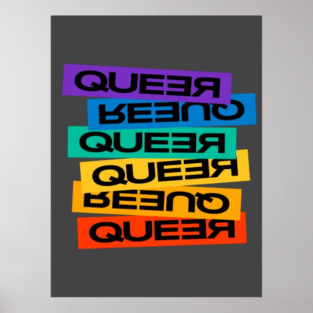 Queer- pride gay with rainbow colour    poster (Front)