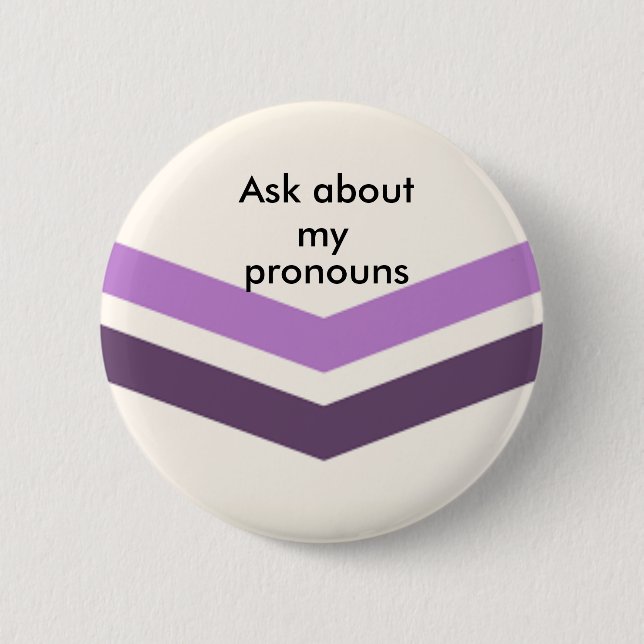 Queer Pronouns Button Ask (Front)