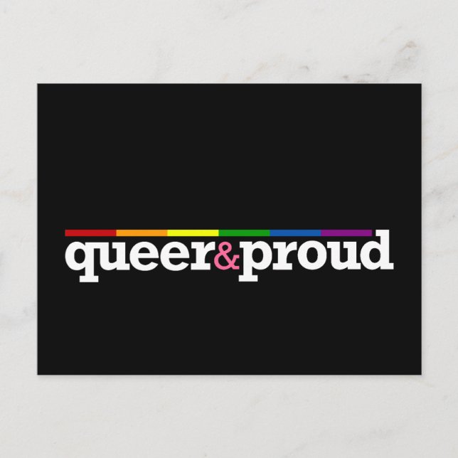 Queer&proud Black Postcard (Front)
