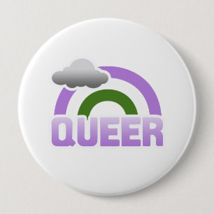 QUEER RAINBOW 4 INCH ROUND BUTTON