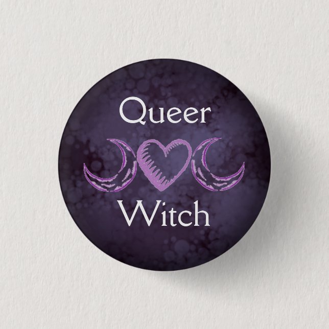 Queer Witch 1 Inch Round Button (Front)