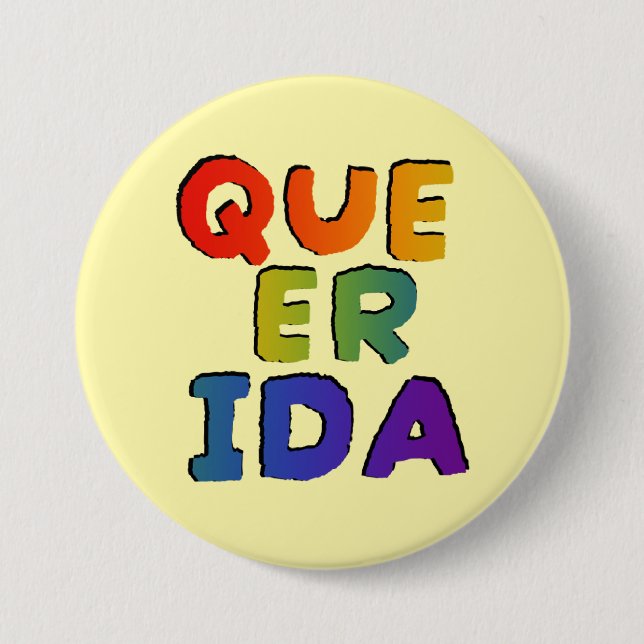 Queerida - Queer and Loved 3 Inch Round Button (Front)