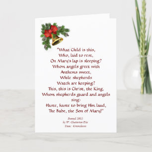 Quel enfant est cette carte de Noël Hymne