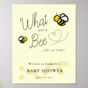 Quel sera le Baby shower Affiche de bienvenue