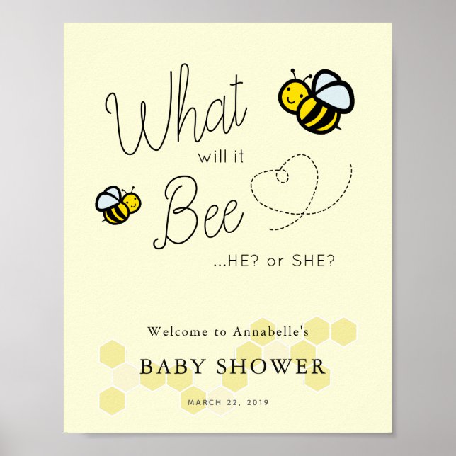 Quel sera le Baby shower Affiche de bienvenue (Devant)