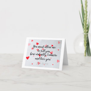 Quelle ardeur je t'admire et t'aime carte