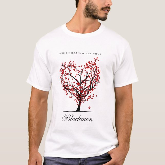 "Quelle Branche Êtes-Vous ?" T-shirt arbre de fami (Devant)