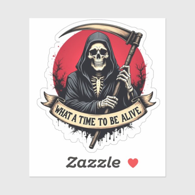 Quelle heure d'être vivant Sticker classique (Feuille)